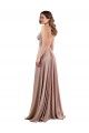 Long A-Line Plunge V-Neckline Spandex Prom Dress with Slit