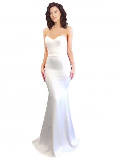 Low Cost Sweetheart Strapless High Neck Long Crepe Prom Dress