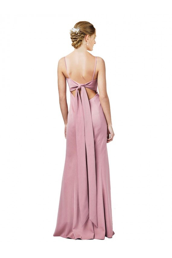 Fit and Flare Slim Crepe Prom Dress with Cutout Back