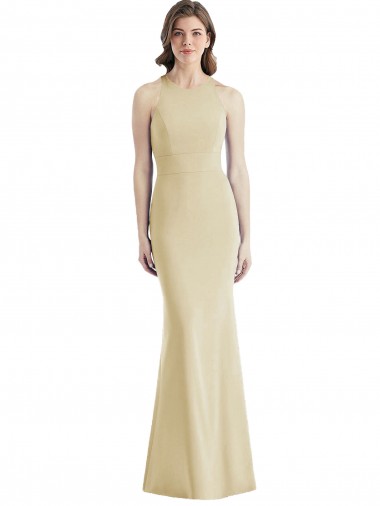 Low Cost Criss Cross Twist Cutout Back Trumpet Prom Dress