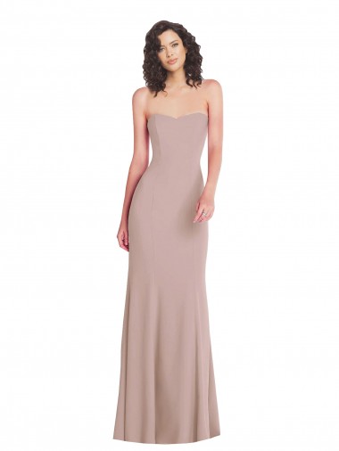 Low Cost Strapless Princess Line Crepe Mermaid Prom Dress