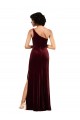 One Shoulder Floor-Length Velvet Prom Dress