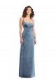 Spaghetti Strap Long Full Length Velvet Maxi Prom Dress